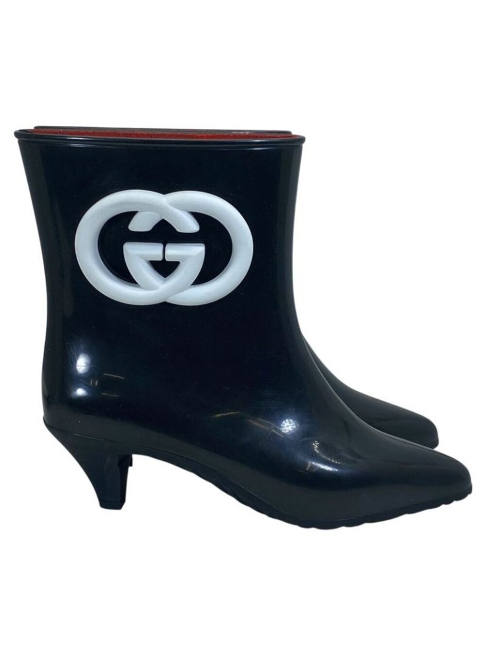 Gucci Interlocking Ankle Boots Rain Pointed Toe Rubber - Picture 5 of 10
